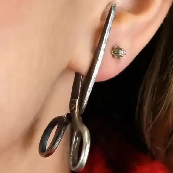 Anthropologie Jewelry - Vintage Scissor Earrings – Cute Statement Jewelry
